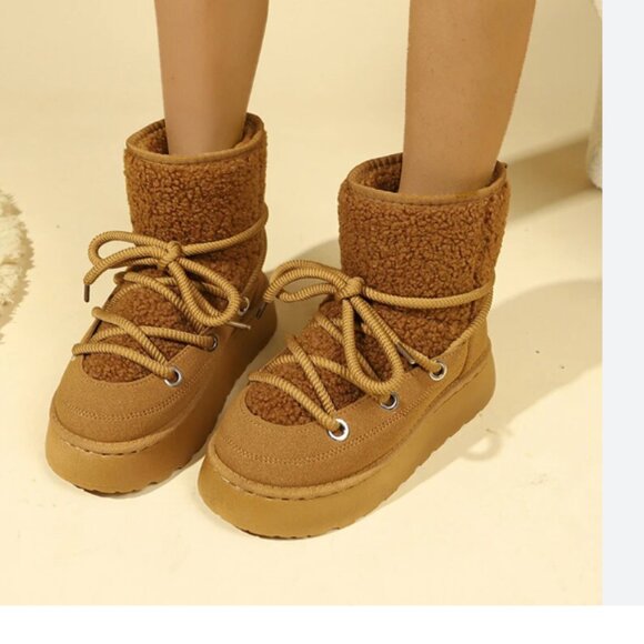 NEW Equitare teddy boot YELLOW Marigold 40 fur Sherpa - Picture 1 of 11